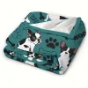French Bulldog Pattern Flannel Blanket (FBFB1) - Image 3