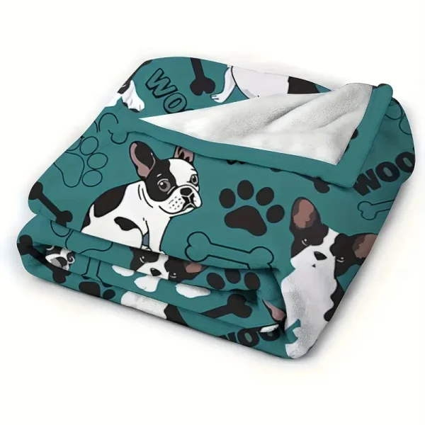 French Bulldog Pattern Flannel Blanket (FBFB1) - Image 3