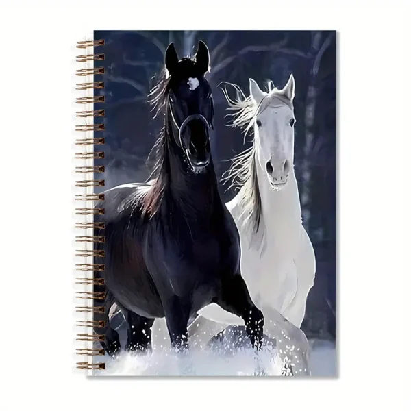 Black & White Horse Spiral Notebook 5 (HSN5)