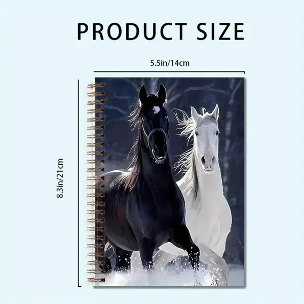 Black & White Horse Spiral Notebook 5 (HSN5) - Image 4