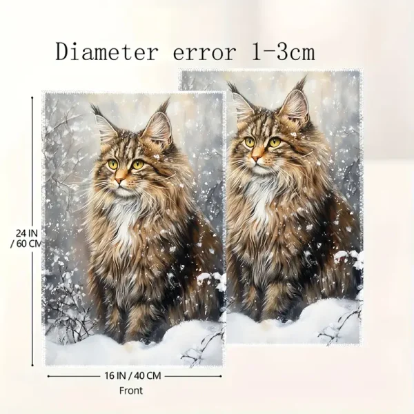 2pcs Maine Coon Print Kitchen Towels (CTOW6) - Image 4