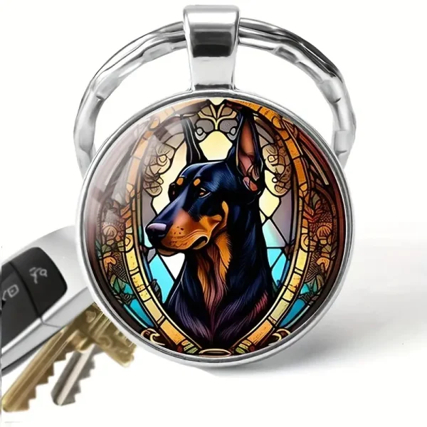 Doberman Alloy Keychain and Necklace Set (DKN1) - Image 2