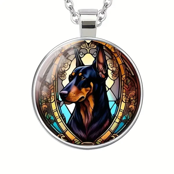 Doberman Alloy Keychain and Necklace Set (DKN1)