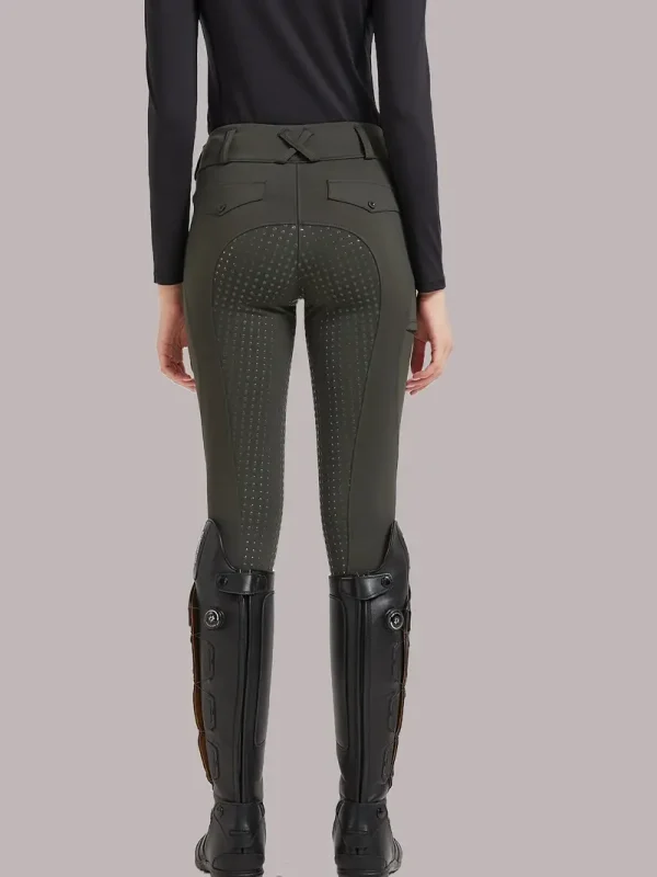 Equestrian Riding Leggings - Dark Army Green (ERL9) - Image 3