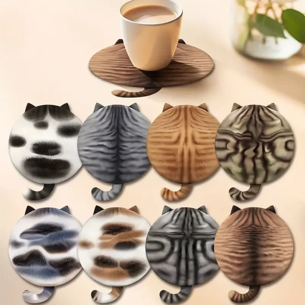 Wooden Cat Shaped Coasters (CSC1)