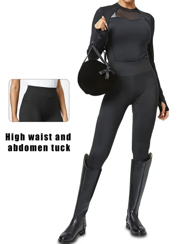Equestrian Riding Leggings - Black (ERL16) - Image 3