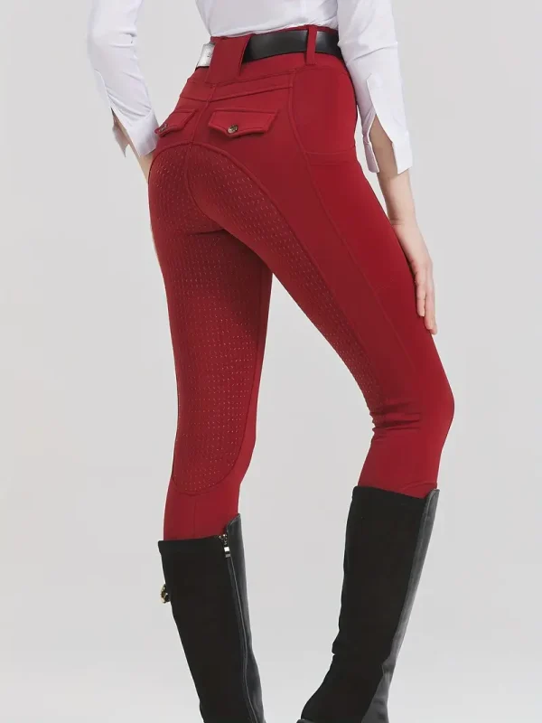 Equestrian Riding Leggings - Burgundy (ERL19) - Image 3