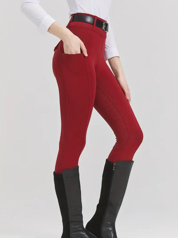 Equestrian Riding Leggings - Burgundy (ERL19)
