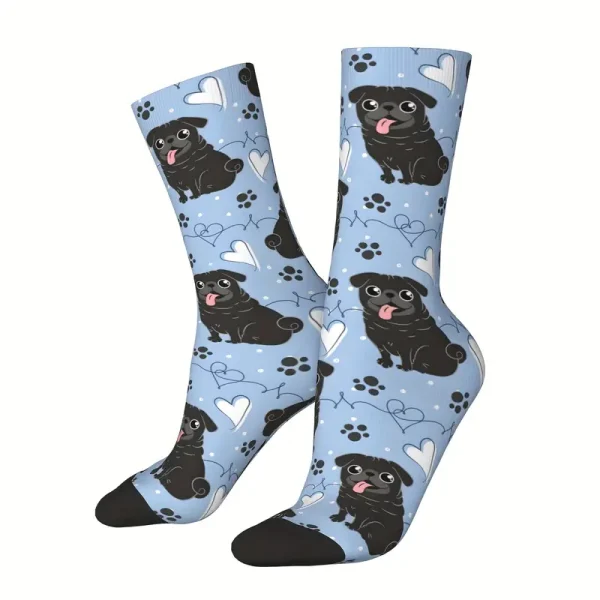 Pug Dog Pattern Socks (DBS9) - Image 4