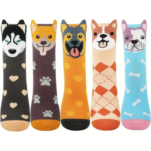 5 Pairs Dog Pattern Socks (DBS10)