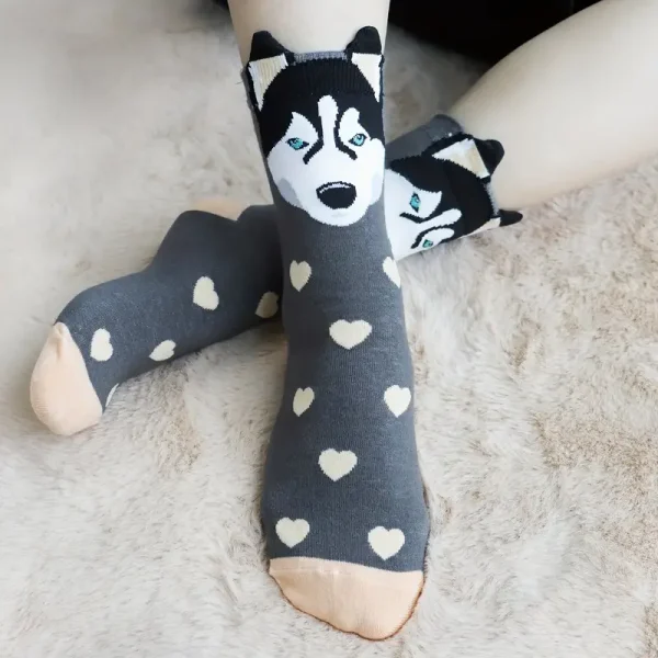 5 Pairs Dog Pattern Socks (DBS10) - Image 2