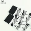 Music Symbol and Black Cat Pattern Socks (CS9) - Image 3