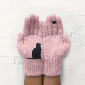 Thick Knit Gloves - Cat (TKG2)