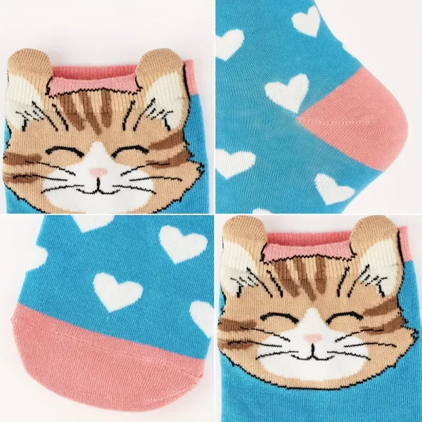 5 Pairs Cat Pattern Socks (CS11) - Image 3