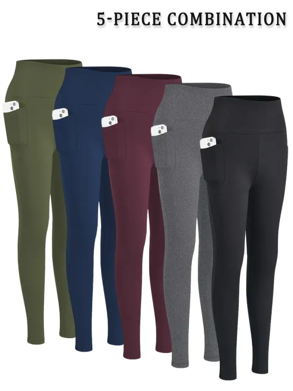 High-Waist Leggings with Tummy Control (HWL6)  With Pockets