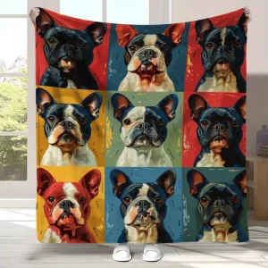 French Bulldog Pattern Flannel Blanket (FBFB3)