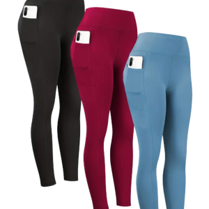 High Waisted Tummy Control Leggings With Pockets (HWL8) Large