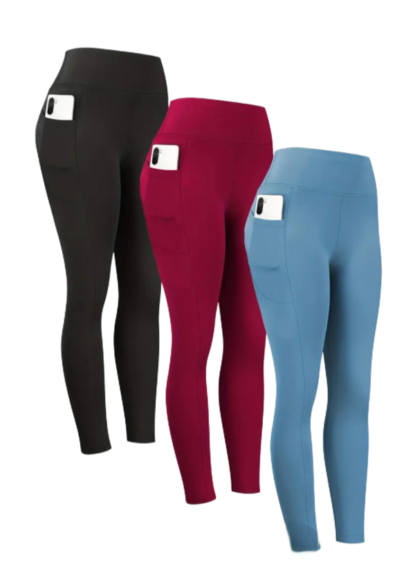 High Waisted Tummy Control Leggings With Pockets (HWL8) Large
