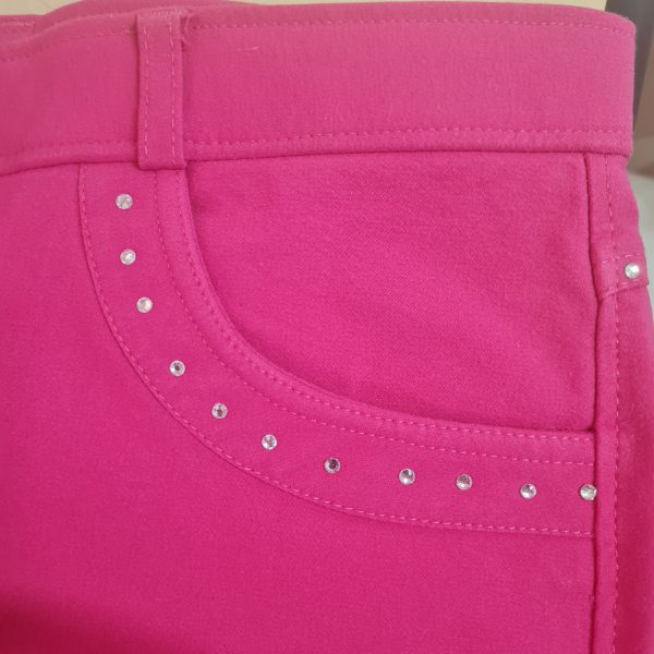 Pink Diamante Riding Breeches with Silicone Inner and Bum Small (A10.9) - Image 4
