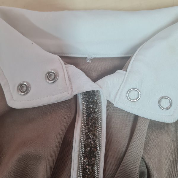 Short Sleeve Khaki Diamante Shirt Small (A10.38) - Image 6