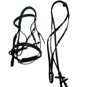 Keiffer Black Cavesson Bridle with Web Reins Pony Size (A30.22)
