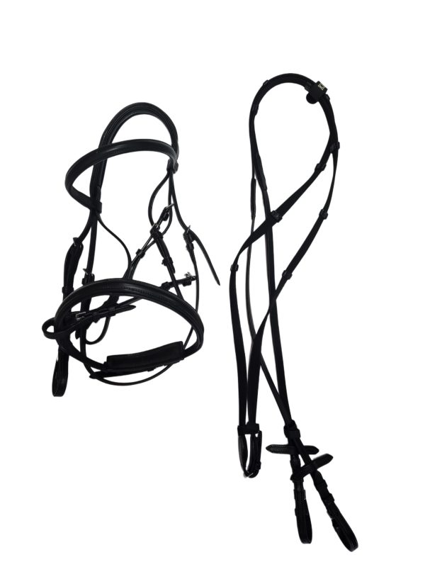 Keiffer Black Cavesson Bridle with Web Reins Pony Size (A30.22)