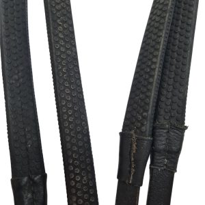 Kieffer Black Leather Rubber Reins WB Size (A30.24)
