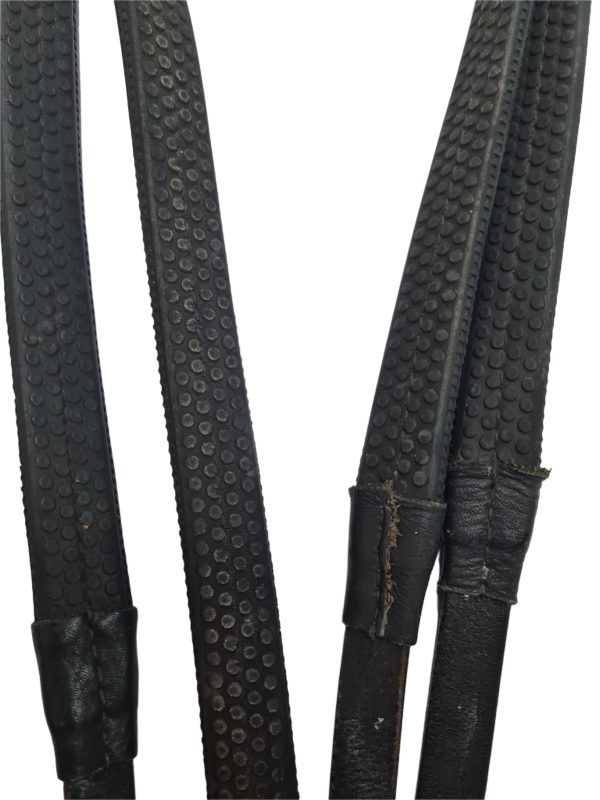 Kieffer Black Leather Rubber Reins Full Size (A30.23)