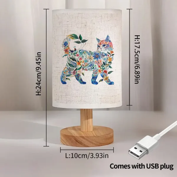Nordic Wooden Table Lamp – Cat (CTL3) - Image 2