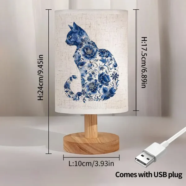 Nordic Wooden Table Lamp – Cat (CTL2) - Image 2