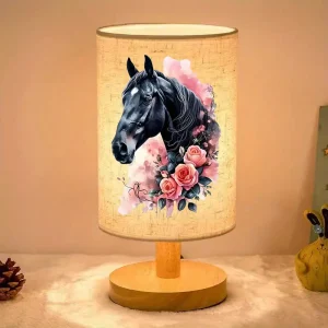 Nordic Wooden Table Lamp – Horse (HTL4)