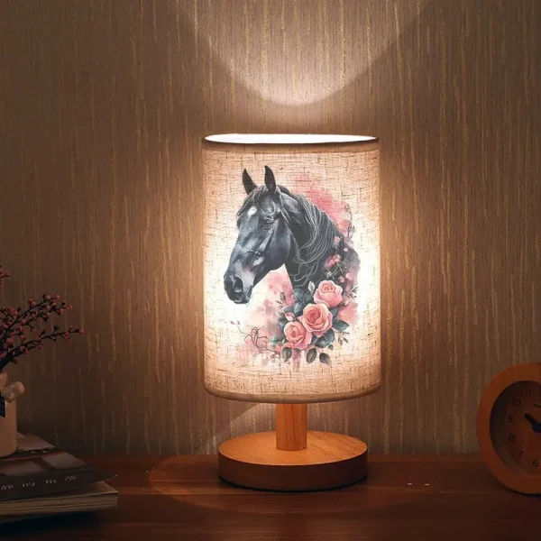Nordic Wooden Table Lamp – Horse (HTL4) - Image 3