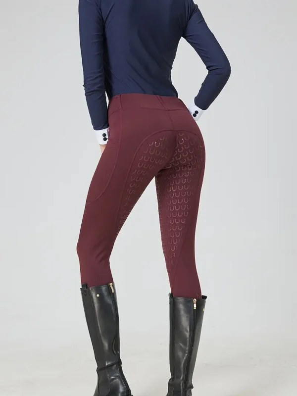 Equestrian Riding Leggings - Burgundy (ERL21)