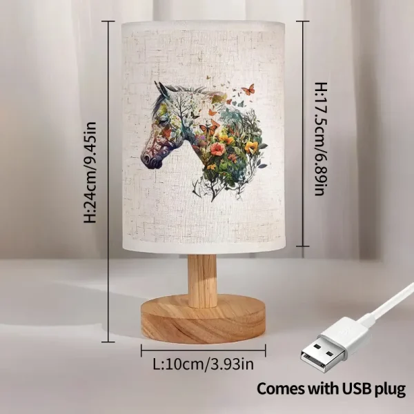 Nordic Wooden Table Lamp - Horse (HTL1) - Image 2