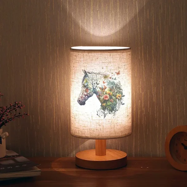 Nordic Wooden Table Lamp - Horse (HTL1) - Image 3