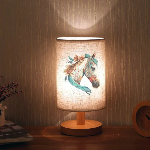 Nordic Wooden Table Lamp - Horse (HTL2) - Image 3
