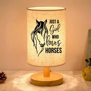Nordic Wooden Table Lamp – Horse (HTL3)