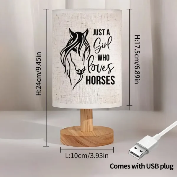 Nordic Wooden Table Lamp – Horse (HTL3) - Image 2