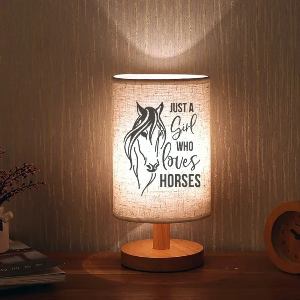Nordic Wooden Table Lamp – Horse (HTL3) - Image 4