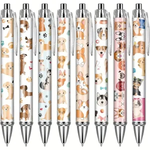 8pcs Dog Print Ballpoint Pens (DPP1)