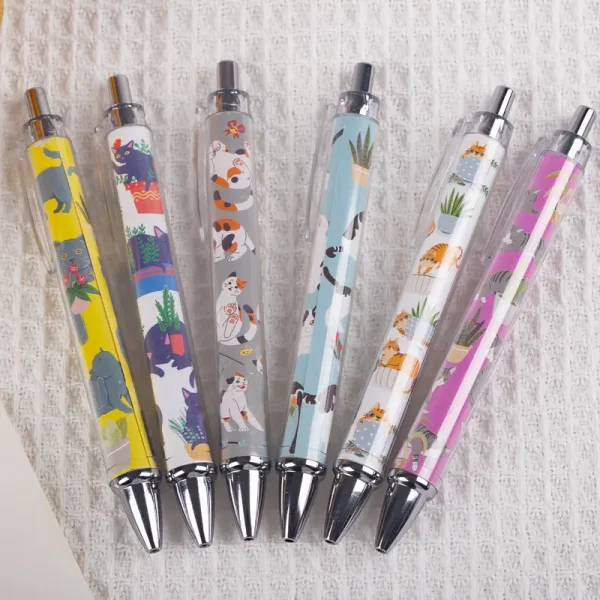 6pcs Cat Print Ballpoint Pens (CPP3) - Image 3