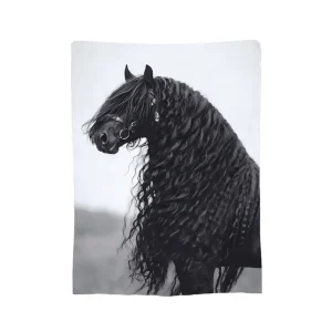 Friesian Horse Flannel Blanket (HFB4)