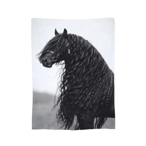 Friesian Horse Flannel Blanket (HFB4)