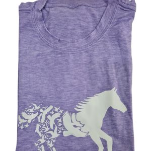 Horse Print T-Shirt Purple Medium (HTS10)