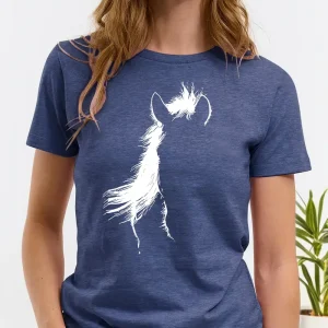 Horse Print T-Shirt Blue Medium (HTS8)