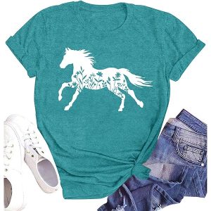 Horse Print T-Shirt Blue XXLarge (HTS15)