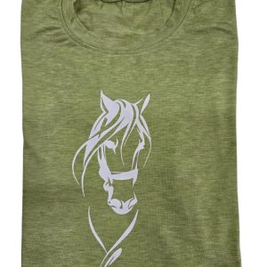 Horse Print T-Shirt Light Green (HTS2)