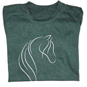 Horse Print T-Shirt Dark Green (HTS3)