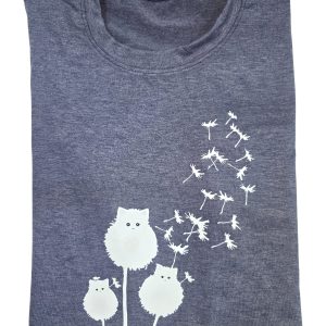 Cat Print T-Shirt Purple Large (CTS3)