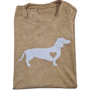 Dog Print T-Shirt Khaki Large (DTS22)